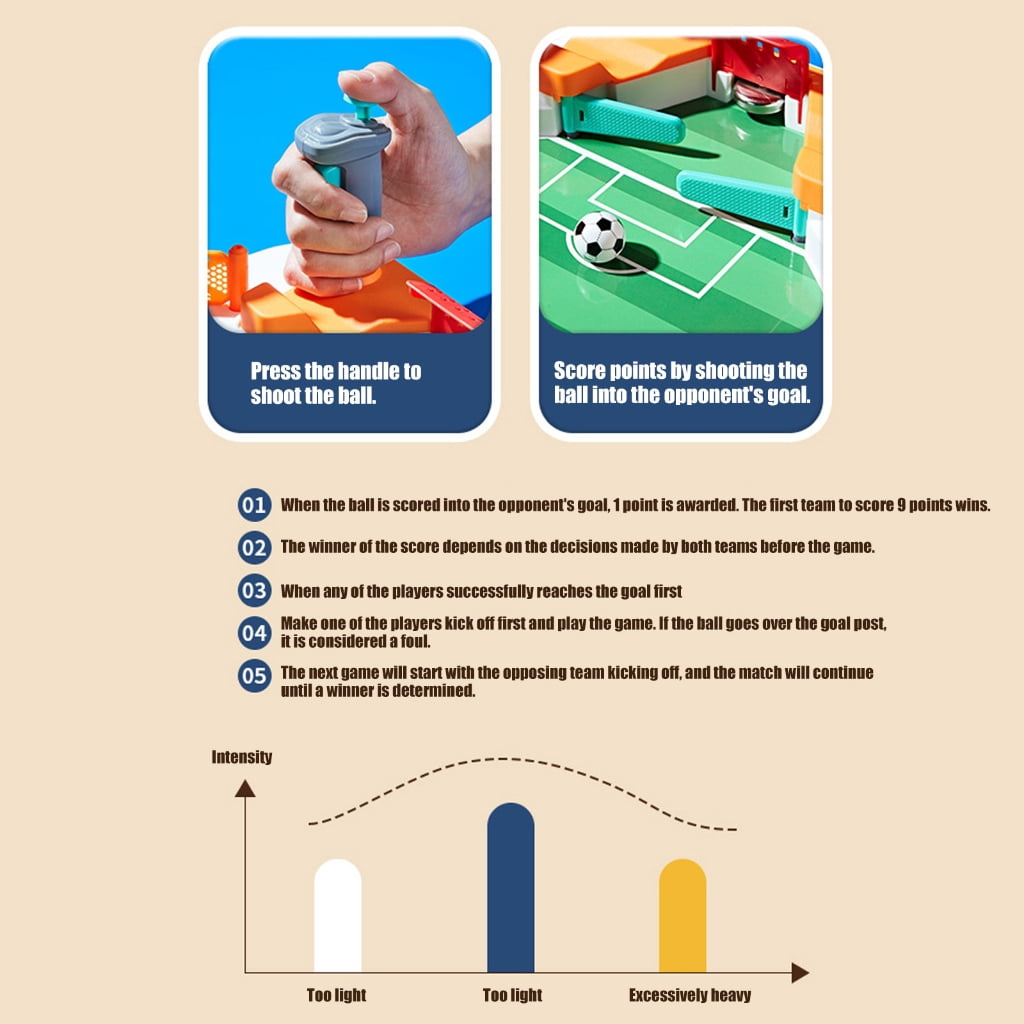 Miiottaa Children Tabletop Foosball Game Set 2 Player Competitive Learning Activity Toy
