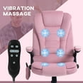 thumbnail image 4 of Vinsetto Chaise de Bureau de Massage avec Vibration à 6 Points, Rose, 4 of 10