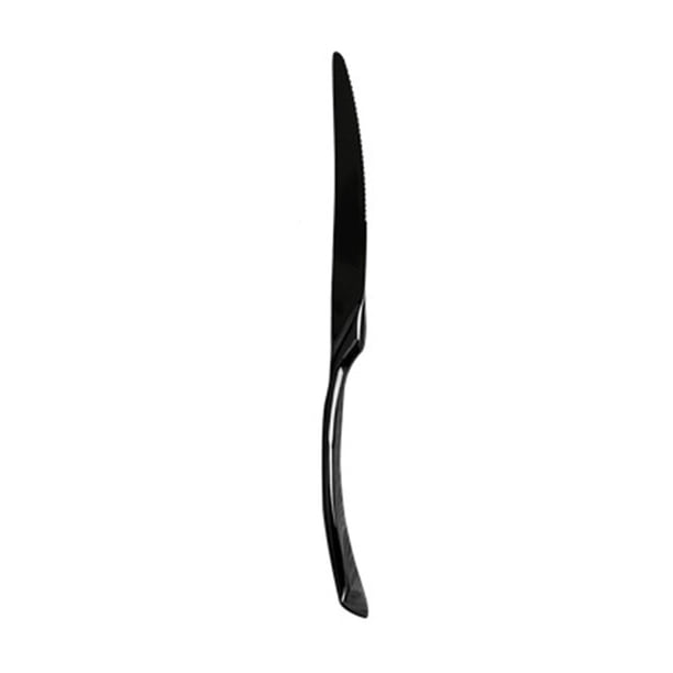 ¡Compra Ahora y Ahorra!, Juego de cubiertos de acero inoxidable Cuchillo para carne Vajilla Cuchillo Tenedor Tenedor de ensalada Cuchara de postre Negro Akmoler