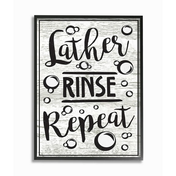 The Stupell Home Decor Collection Lather Rinse Repeat Framed Wall Art