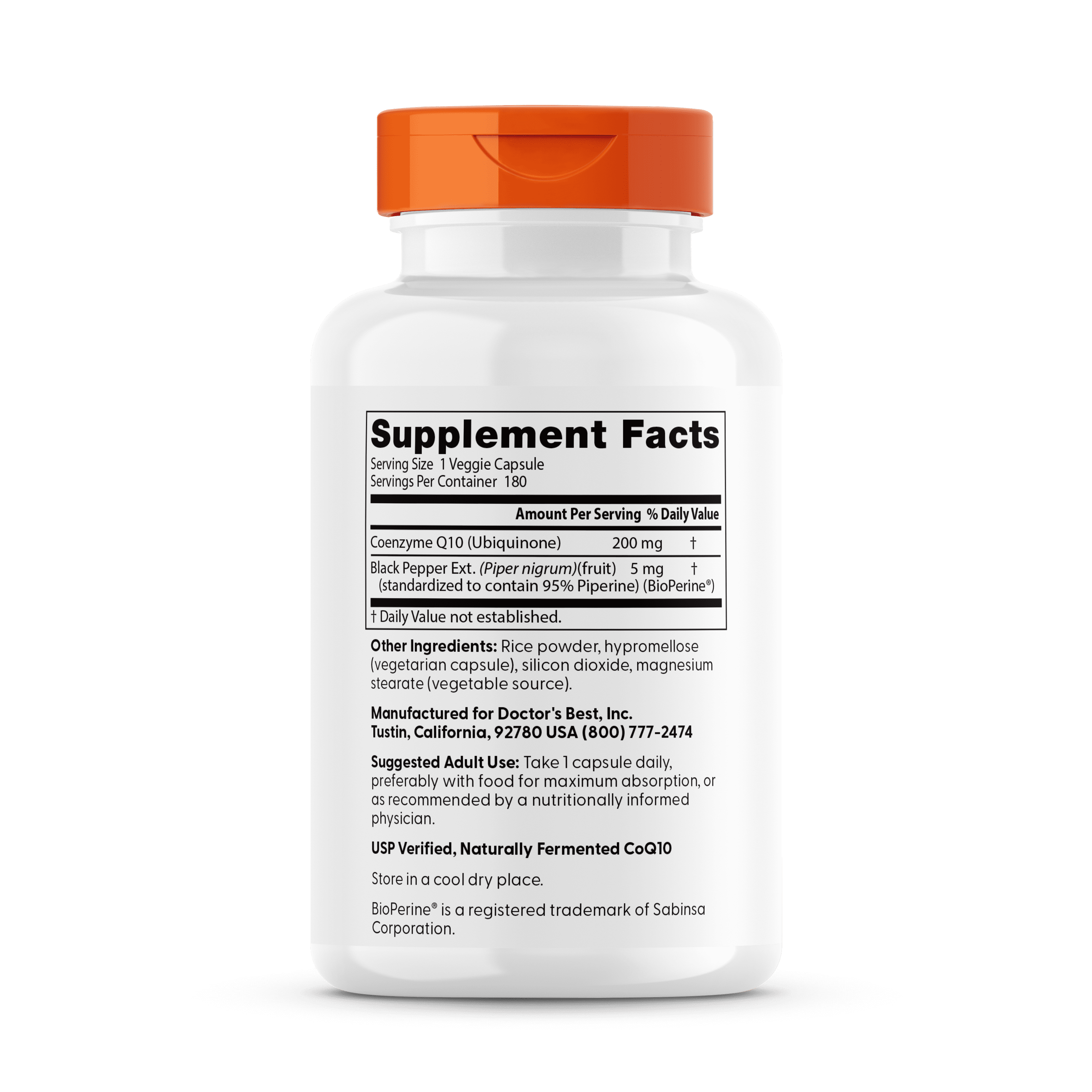 Doctor's Best High Absorption CoQ10 with BioPerine, Non-GMO, Gluten Free, Naturally Fermented, Vegan, Soy Free, Heart Health and Energy Production