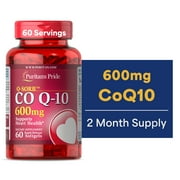 (2 pack) Puritan's Pride Q-Sorb CoQ10 (Coenzyme Q10) 600 mg, Natural Antioxidant, Dietary Supplement for Blood Pressue Management, 60 Rapid Release Softgels