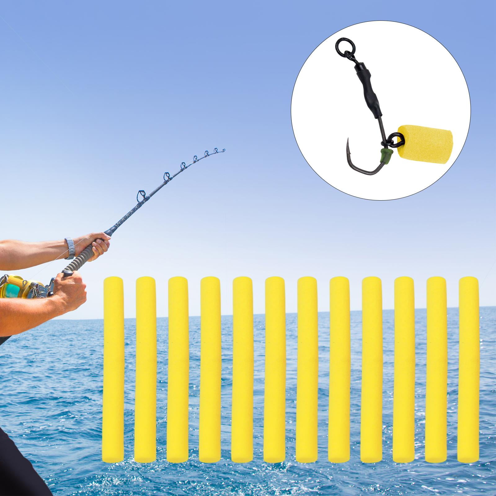 Kesoto Fishing Buoyant Sticks 12 Pack Fishing S Zig Rig Foam Sticks Indicator Ball Floating Fishing Accessory Up Terminal Yellow, Men's, Size: 70 mm x 8 mm