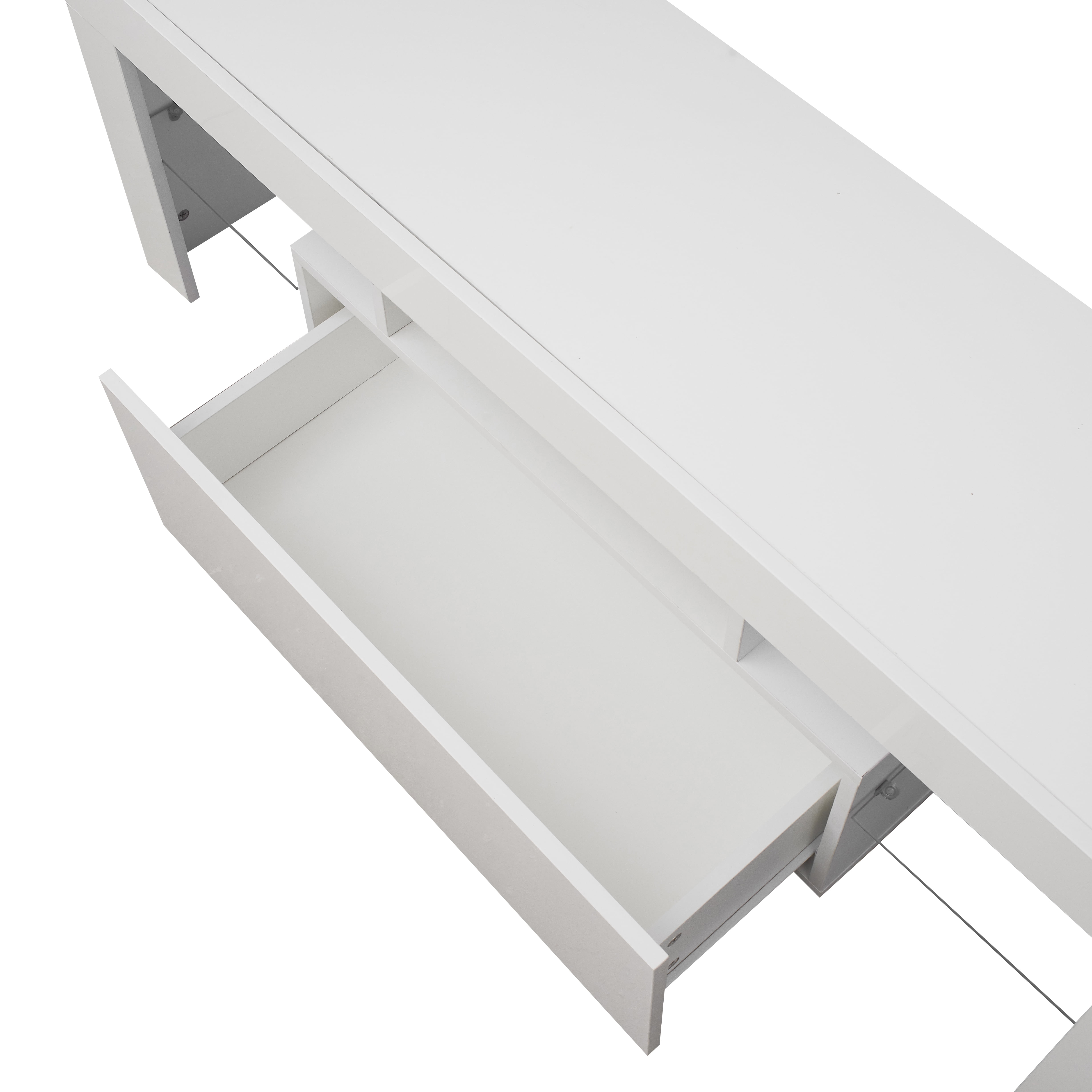 Mintazer TV Stand for TVs up to 55", Modern LED RGB Entertainment Center Drawer & Shelves for Living Room, Bedroom, Gaming Room, White