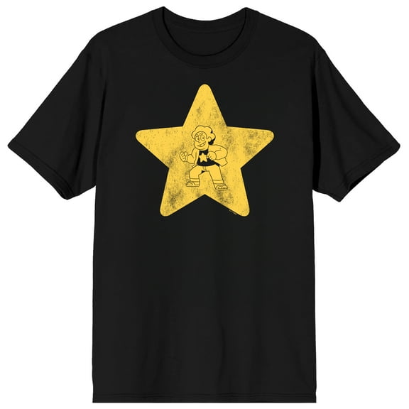 Steven Universe Future Steven Star on Black Short Sleeve Adult T-Shirt-XS