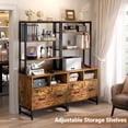 thumbnail image 5 of Homieasy Vertical File Cabinet with Charging Station, Lock & Large Drawer - Fits Letter/A4/Legal Files, Printer Stand & Shelves for Home Office,Rustic Brown, 5 of 8