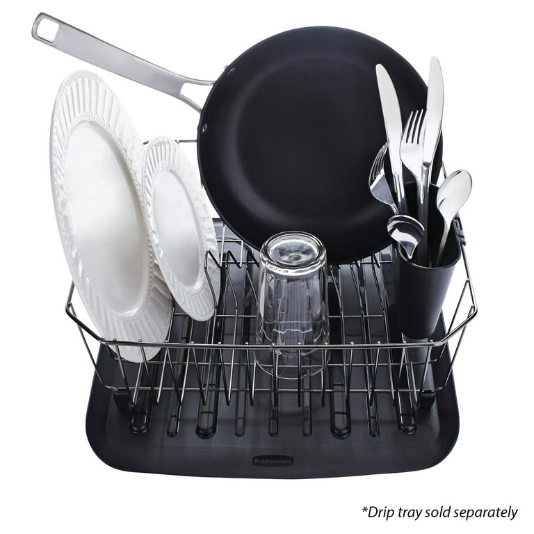 1pc Iron Black/white Coated Kitchen Storage Rack With Drainer For