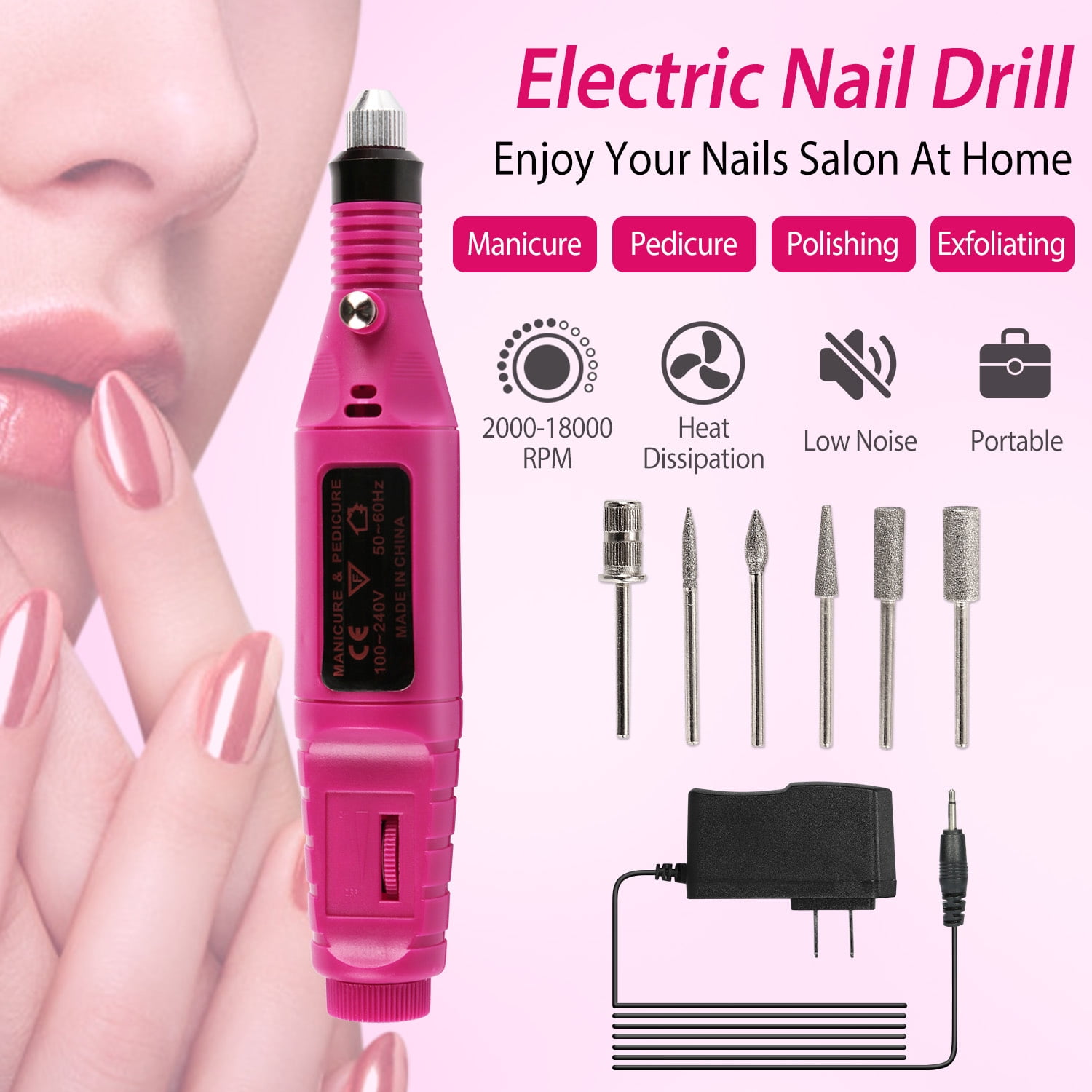 iMounTEK  Nail File Drill Kit Finger Toe Nail Care Electric Nail Polishing Machine Manicure Pedicure File Tools