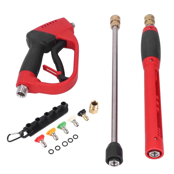 Lavadora De Alta Presión, Lavadora Ergonómica A Presión De Flujo De 8 GPM Con Varilla De Extensión, De Bloqueo De Mano Con 5 Puntas De Boquilla Para Automóvil, Camión,