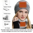 thumbnail image 7 of ICHUANYI Heated Beanie Hat and Neck Warmer Set Warm Scarf Knit Hat USB Heated Hat Scarf Set for Skiing Cycling, 7 of 7