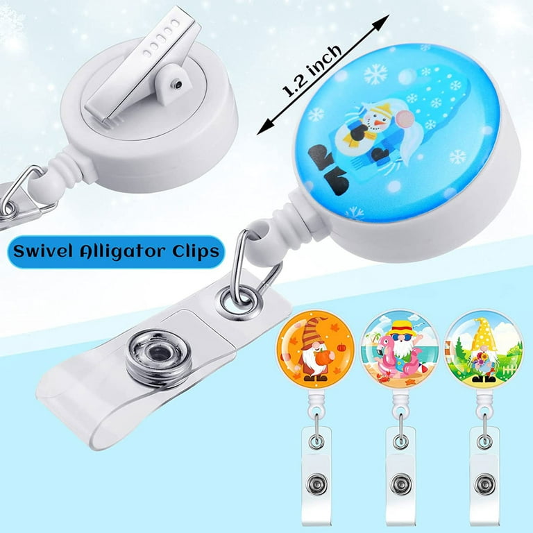 YEUHTLL Cute Badge Reel Retractable with Rotatable Clip Thick Pull Cord  Classroom Prize 