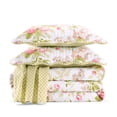 thumbnail image 5 of Waverly Emma’s Garden 4-Piece Quilt Set – King - 100% Cotton with Scalloped Edge & Striped Bed Skirt - Blossom Floral Print, 5 of 5