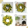 thumbnail image 3 of Idyllic 20 inch Artificial Lemon Wreath Spring Summer Fruit Wreath with Yellow Lemon and Artificial Green Leaves for Front Door, Window and Wall Hanging Decorations, Holiday Decorations, 3 of 6
