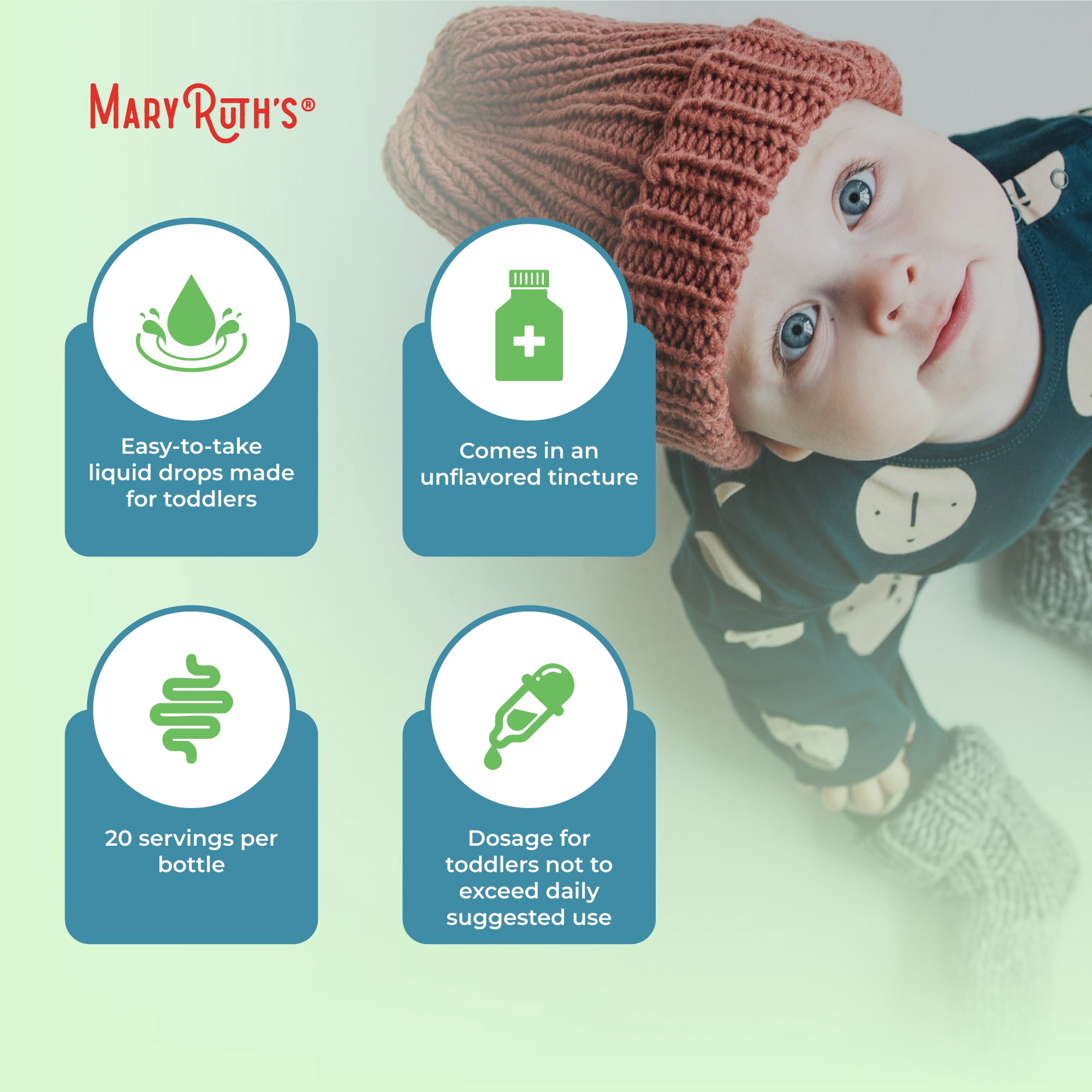 MaryRuth's Toddler Probiotic Liquid Drops 150 Million CFU Dairy-Free Vegan 1 Count 1 fl oz