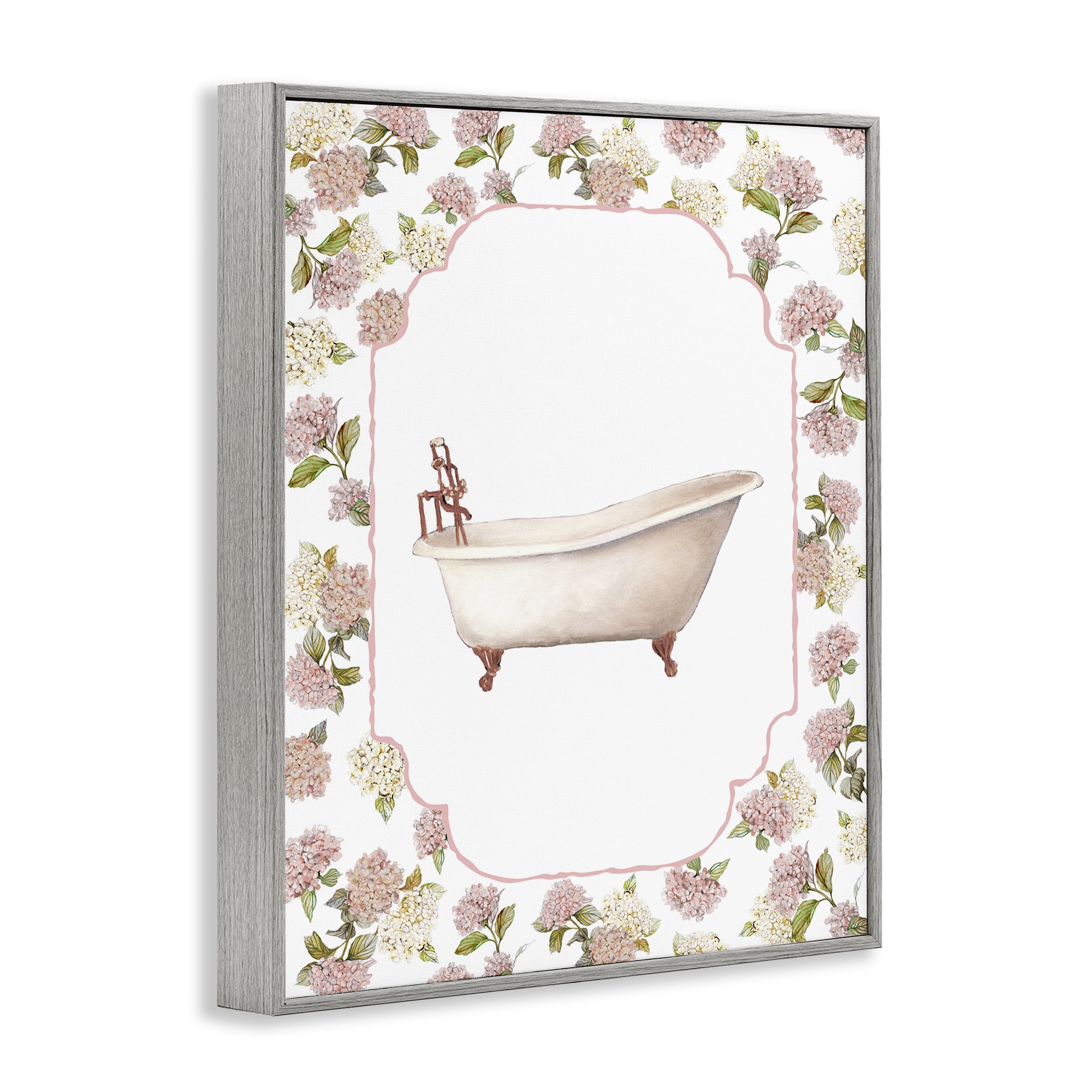 Stupell Industries Elegant Hydrangeas Bathtub Gray Framed Giclee Art, design by Carol Robinson