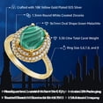 thumbnail image 2 of Gem Stone King 3.36 Ct Oval Green Malachite 18K Yellow Gold Plated Silver Ring (Size 9), 2 of 5
