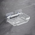thumbnail image 1 of Metal Strong Suction Soap Dish Holder Bathroom Shower Bath Net Drain Case Tray, 1 of 3
