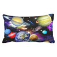 thumbnail image 1 of RYLABLUE Decorative Universe Solar System Planets Earth Galaxy Nebula Print Pillow Case Pillow Inner Included Soft Bedding New Fashion Size 20x30 inches Two Side, 1 of 1
