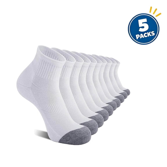 ClodeEU Men's Cushioned Ankle Athletic Socks 5 Pairs Pack, Breathable Socks, Moisture-Wicking Cushion Sock, 5-Pack