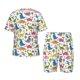 thumbnail image 1 of Balery Cute Dinosaur Conjunto de Pijama Infantil de Manga Corta con Estampado – Ropa de Dormir de Algodón Suave-Large, 1 of 6