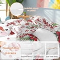 thumbnail image 2 of Merry Christmas Bedding Duvet Cover Set Full Size 4 Pieces Xmas Ball Poinsettia Red Berry Bird Bedding Set with Zipper Closure, 1 Comforter Cover 86x86 Inches 1 Flat Sheet & 2 Pillow Cases, 2 of 7