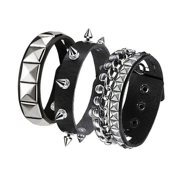 FVDPWYE 3 Pieces Gothic Studded Cuff Bracelet Set for Special Occasions Jewelry Gift