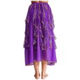 thumbnail image 2 of Haitryli Womens Belly Dance Chiffon Skirt Elastic Waistband Arabian Dance Skirt Dancer Outfits Purple XL, 2 of 6