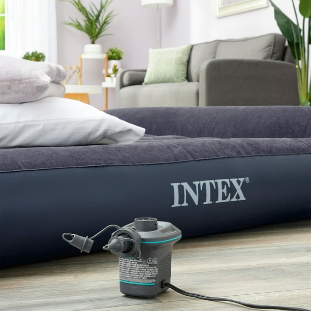 Intex Pompe à air électrique avec canapé gonflable Intex avec  porte-gobelets (lot de 2)