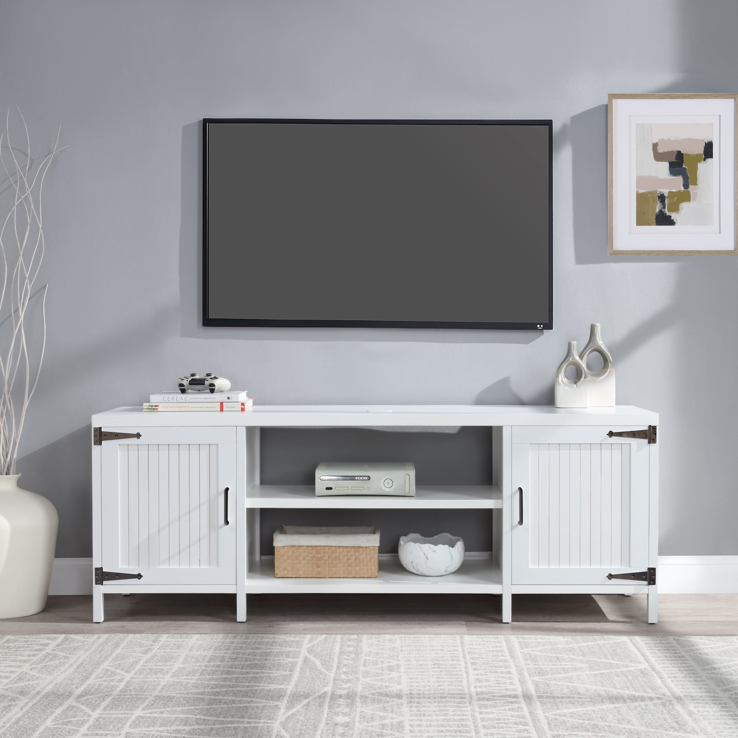 Mainstays Farmhouse TV Stand for TVs up to 70", White