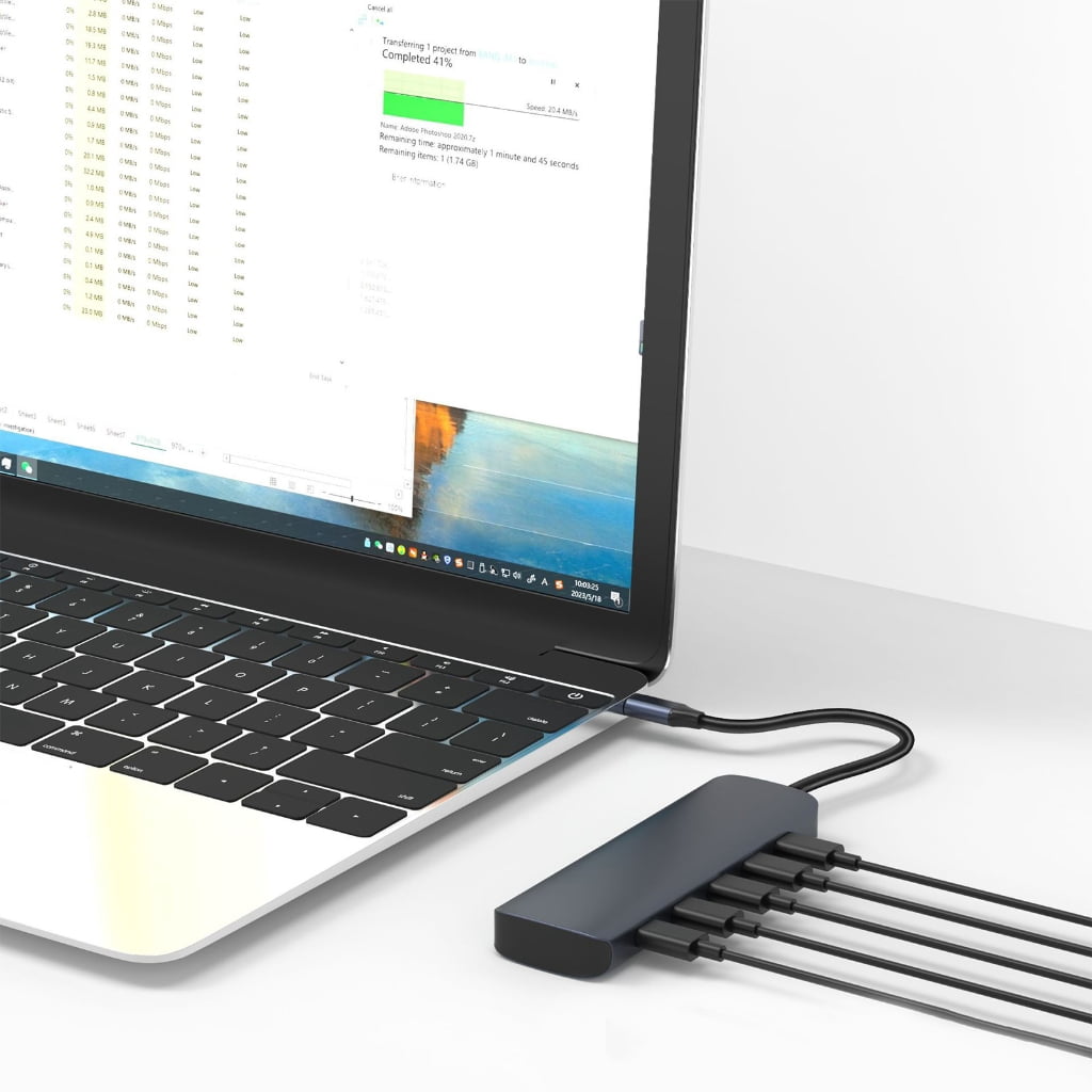 1pc USB C Hubs USB C Hubs Expand Laptop with 4 USB C and 1 Power Port Aluminum Designs 17cm Extended Cable