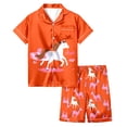 thumbnail image 2 of BOOMNY Baby Girls 2 Peice Pajamas Sets White Horse Graphic Short Sleeve Buttons Sleepwear Tops Shorts Pjs Set for Kids Cozy Loungewear Homewear, 2 of 5