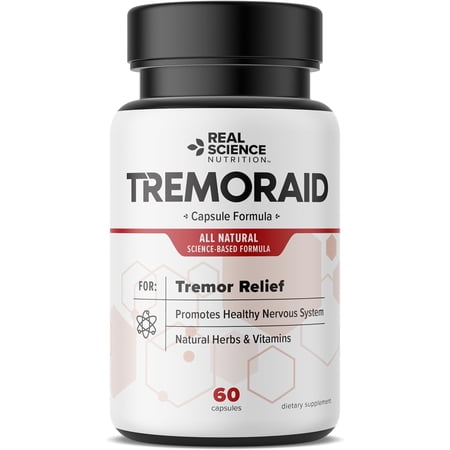 Tremoraid Natural Essential Tremor Relief Supplements - Effective And Powerful Help for Shaky Hands, Arm, Leg, Soothe Essential Tremors Pills (60 Capsules)