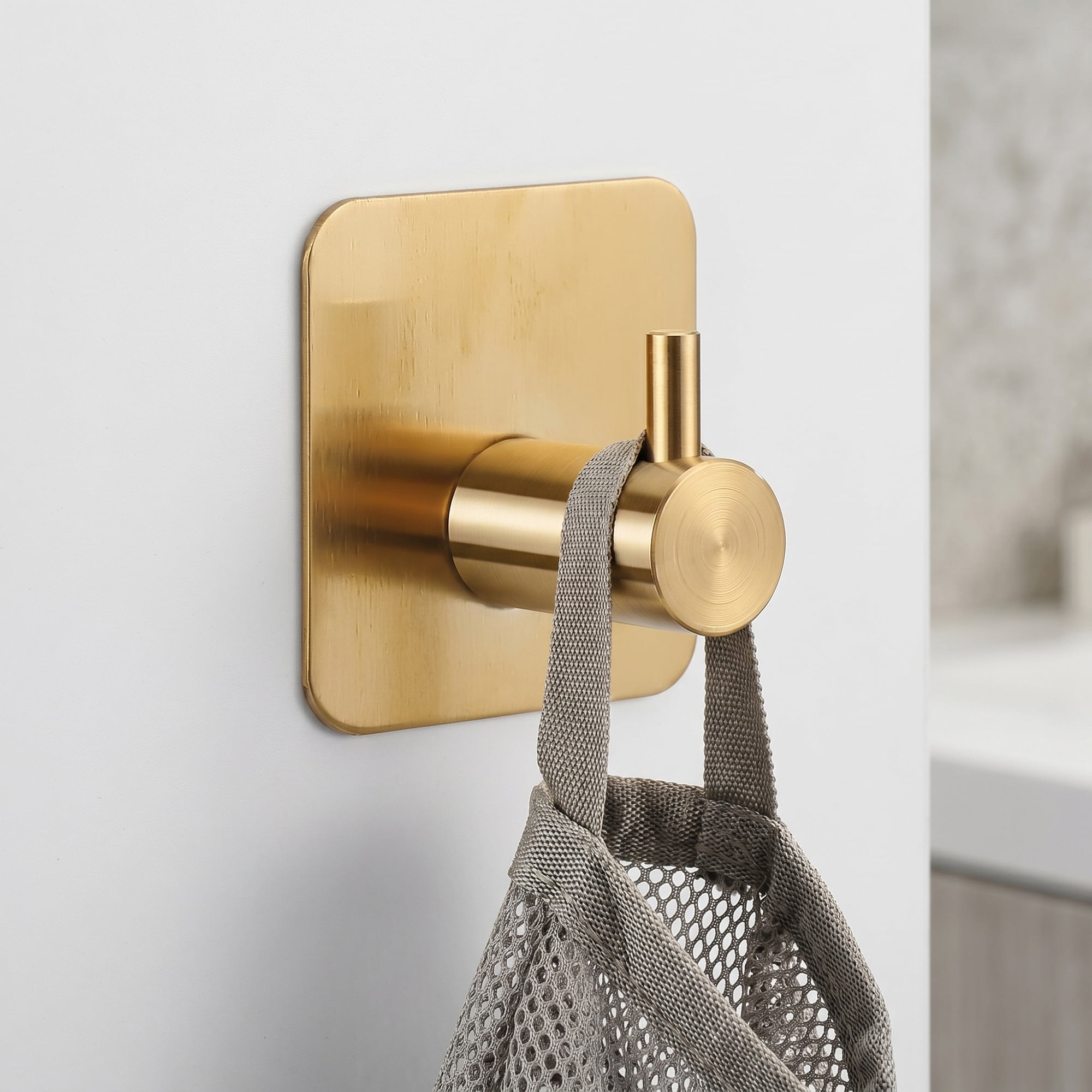 Unique Bargains 12Pcs Durable Metal Utility Adhesive Wall Hooks Gold