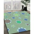 thumbnail image 2 of Ahgly Company Indoor Round Patterned Blue Green Area Rugs, 6' Round, 2 of 6