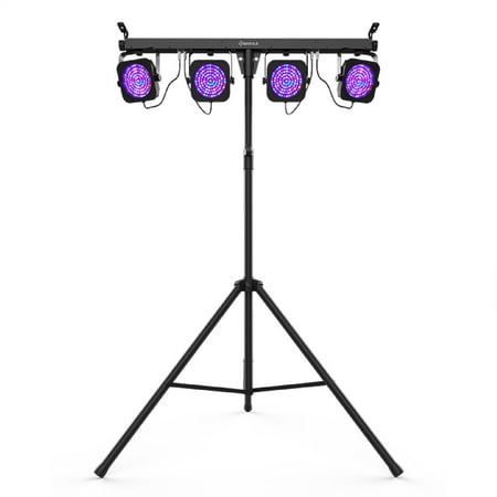 CHAUVET 4 BAR 4BAR DMX LED Stage Wash Light System w/ Case, Foot Switch & Tripod
