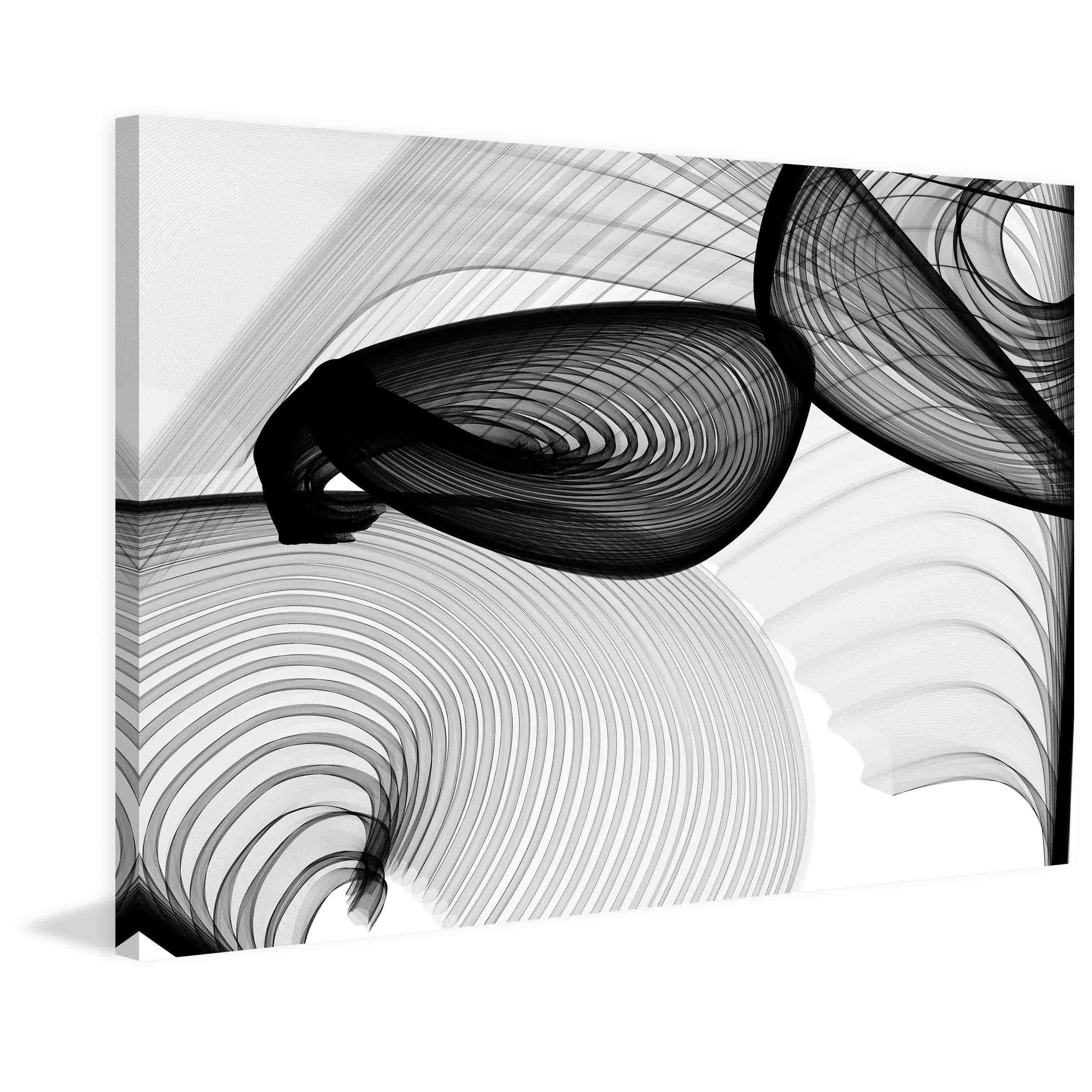 Marmont Hill "Abstract Black and White 22-15-51 v2" by Irena Orlov Painting Print on Canvas