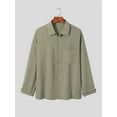 thumbnail image 3 of INCERUN Men's Stylish Design Lapel Long Sleeve Elegant Buttons Shirt, 3 of 6