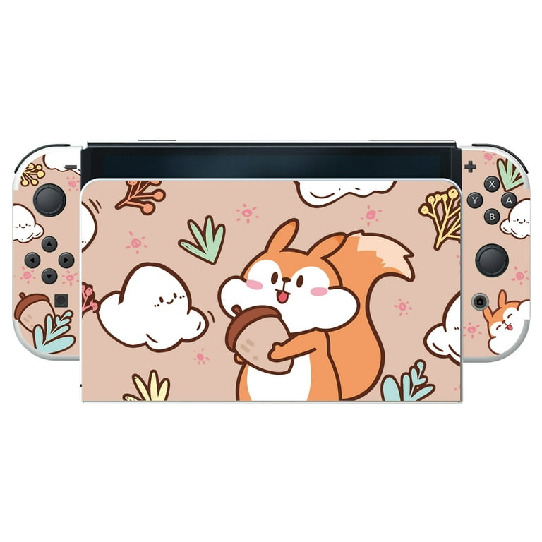 PlayVital Full Set Protective Stickers for Nintendo Switch OLED Model,  Customized Vinyl Decal Skins for Switch OLED Console & Joycon & Dock & Grip  