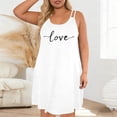 thumbnail image 5 of Blmnix Women's Nightgowns Chemises Valentine Cotton Nightgowns Sleep Shirt White Crew Neck Sleeveless Knee Length Ladies Nightgowns,XL, 5 of 6