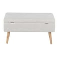 thumbnail image 5 of Storage Contemporary Bench in Natural Wood and Beige Fabric by LumiSource, 5 of 7
