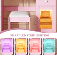 thumbnail image 6 of UHOMEPRO Pink Vanity Set with Mirror and LED Storage Cabinet, Makeup Vanity Table with 10 Light Blubs, Pretty Vanity Set for Girls, Women's Gift, 6 of 10