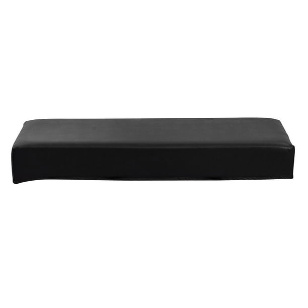 Funda para banco de comedor de piel sintética elástica y acolchada, funda para asiento largo Negro