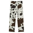 thumbnail image 4 of Cow Print Textures Winter Female Pants Flannel High Waist Women Pants Lady Warm Straight Leg Plush Trousers, 4 of 7