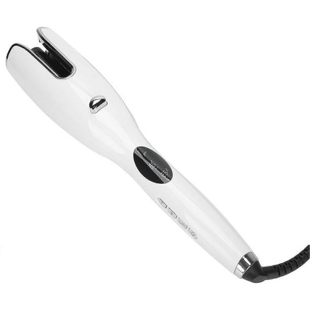 Automatic Hair Curling Iron AntiScald Portable LCD Hair Curling Wand Hair Curler White