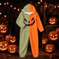 thumbnail image 5 of LILIYA Halloween Jumpsuit, Unisex Hooded Onesie, Color Block Plush Sleepwear with Deep Pockets, Relaxed Fit 1-Piece Bodysuit, Cozy Holiday Loungewear for Couples, 5 of 6