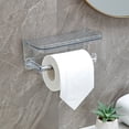 thumbnail image 5 of No Drill Toilet Paper Holder with Shelf, Wall Mounted Bathroom Storage for Tissue Rolls, Phones, and Essentials, Adhesive Mount, Transparent, Acrylic, by IHXORA, 5 of 6