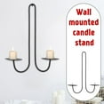 thumbnail image 6 of Wall-Mounted 2-Candle Sconce For Living Room Dining Room Fireplaces, Wrought Iron Decorative Candle Holder With Secure Placement, Elegant Home Accent For Cozy, 6 of 7