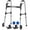 Black Walker With Balls, variant on Folding Walker with 2 Skis and 5" Wheels, Lightweight Walkers for Seniors and Adults, Supports Up to 350 Pounds, Adjustable Height, Compact Standard Walker, Green