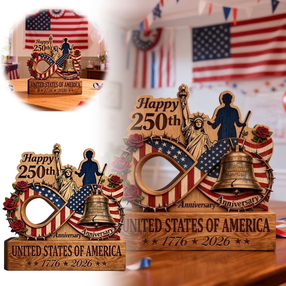 Patriotic Wooden Desktop Ornament for Independence Day and Anniversary Celebrations Commemorative Decorative Keepsake