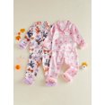 thumbnail image 3 of RUINIXCW Toddler Baby Girl Halloween Silk Stain Pajamas Set Kids Fall Winter PJS Set Sleepwear Ghost Bow Print Fuzzy Cuffs Long Sleeve Button Down Shirt and Pants Set Loungewear Homewear 1-7Years, 3 of 9